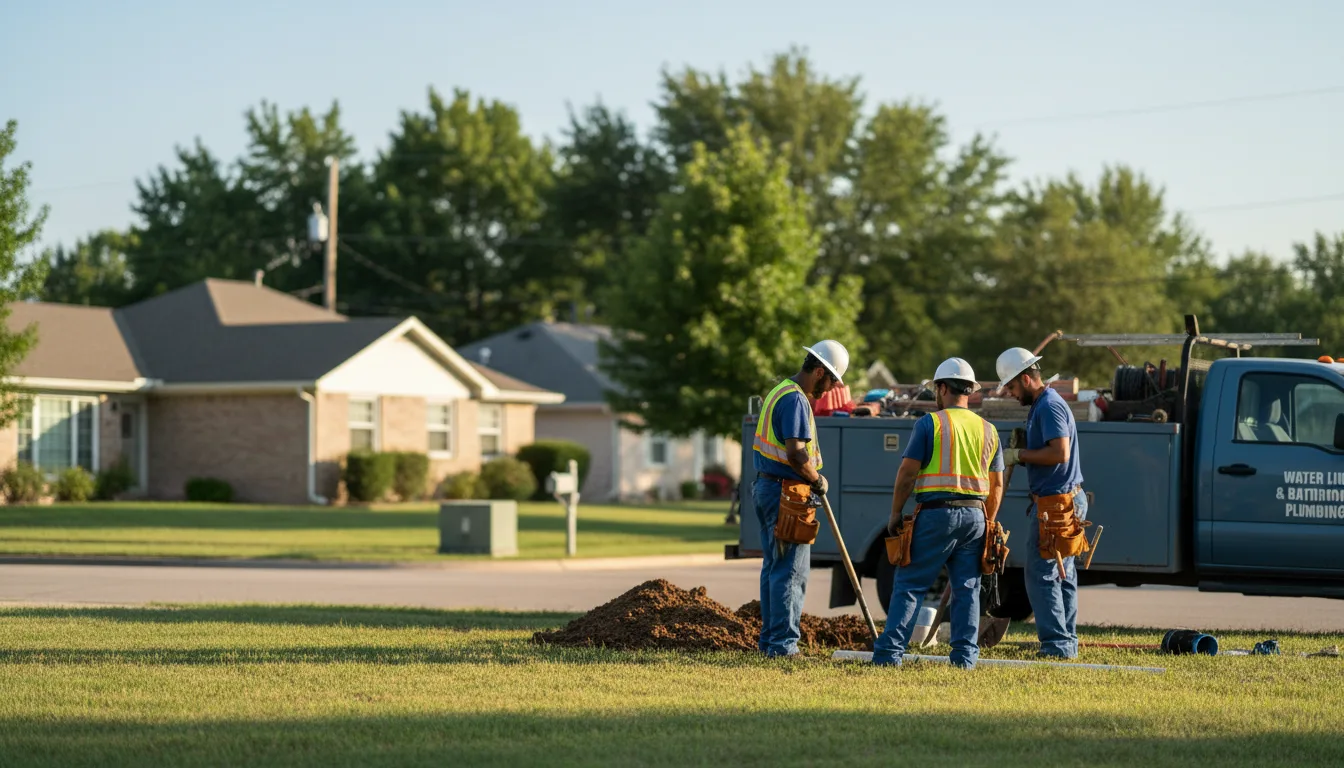 Residential water line and bathroom plumbing service in Reading, PA